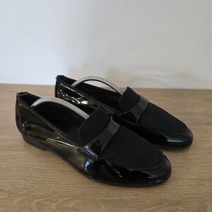 Salvatore Ferragamo Black Patent Loafers Size 10